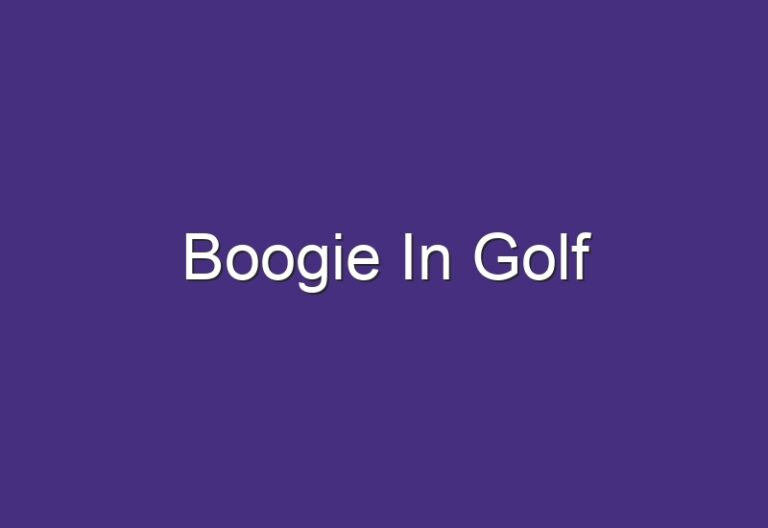Boogie In Golf