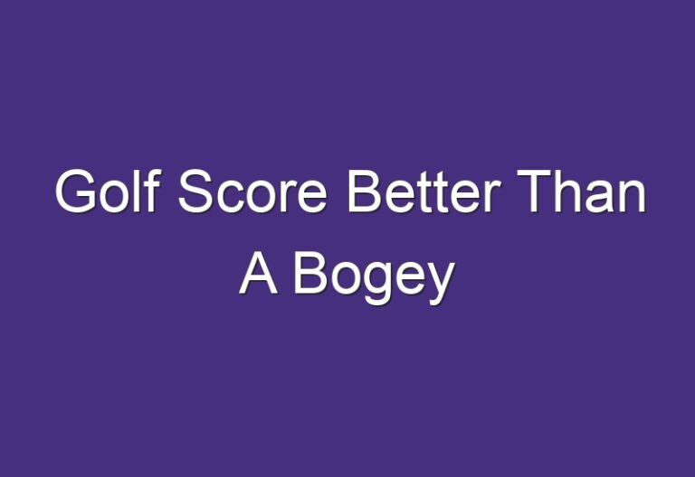 Golf Score Better Than A Bogey