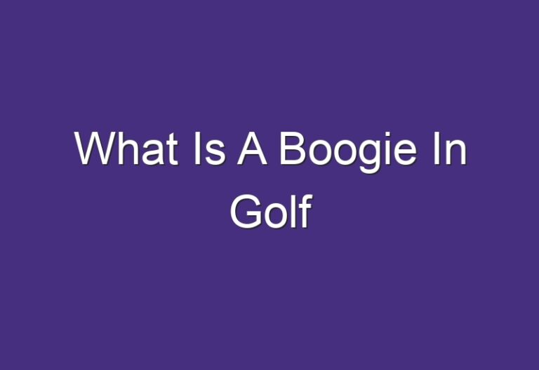 What Is A Boogie In Golf